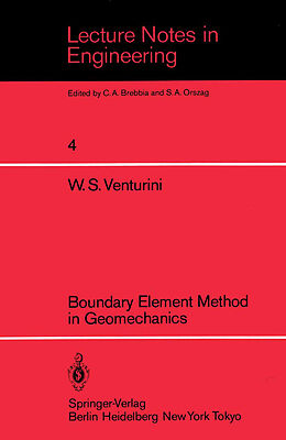 Couverture cartonnée Boundary Element Method in Geomechanics de W. S. Venturini