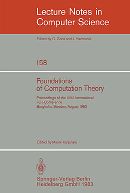 Kartonierter Einband Foundations of Computation Theory von 