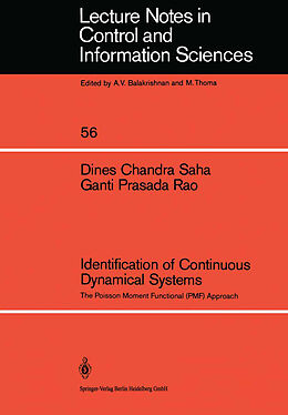 Kartonierter Einband Identification of Continuous Dynamical Systems von G. P. Rao, D. C. Saha