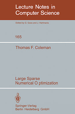 Couverture cartonnée Large Sparse Numerical Optimization de T. F. Coleman