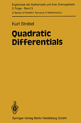 Livre Relié Quadratic Differentials de K. Strebel