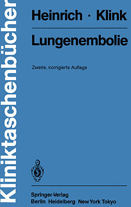 Kartonierter Einband Lungenembolie von F. Heinrich, K. Klink