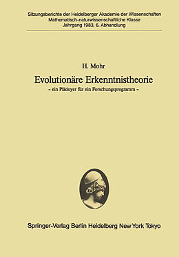 Kartonierter Einband Evolutionäre Erkenntnistheorie von H. Mohr