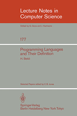 Kartonierter Einband Programming Languages and their Definition von H. Bekic