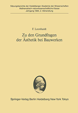 Kartonierter Einband Zu den Grundfragen der Ästhetik bei Bauwerken von F. Leonhardt