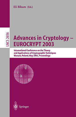 Kartonierter Einband Advances in Cryptology   EUROCRYPT 2003 von 
