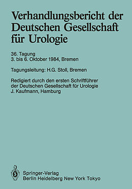 Kartonierter Einband Verhandlungsbericht der Deutschen Gesellschaft für Urologie von 