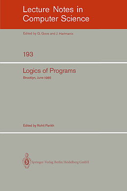 Kartonierter Einband Logics of Programs von 
