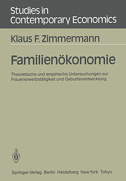 Kartonierter Einband Familienökonomie von Klaus F. Zimmermann