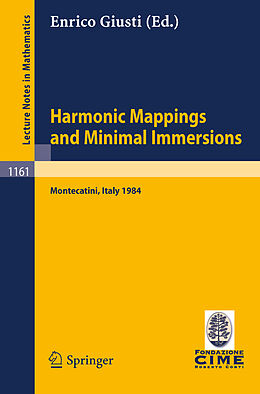 Couverture cartonnée Harmonic Mappings and Minimal Immersion de 