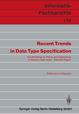 Couverture cartonnée Recent Trends in Data Type Specification de 