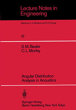 Couverture cartonnée Angular Distribution Analysis in Acoustics de Christopher L. Morfey, Stephen M. Baxter