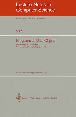 Kartonierter Einband Programs as Data Objects von 