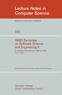Kartonierter Einband RIMS Symposium on Software Science and Engineering II von 