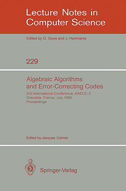Kartonierter Einband Algebraic Algorithms and Error-Correcting Codes von 
