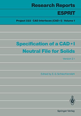 Couverture cartonnée Specification of a CAD*I Neutral File for Solids de 