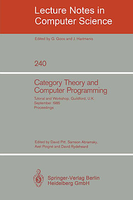 Kartonierter Einband Category Theory and Computer Programming von 