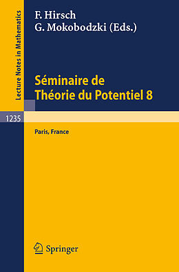 Couverture cartonnée Seéminaire de Théorie du Potentiel, Paris, No. 8 de 