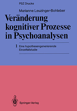 Kartonierter Einband Veränderung kognitiver Prozesse in Psychoanalysen von Marianne Leuzinger-Bohleber