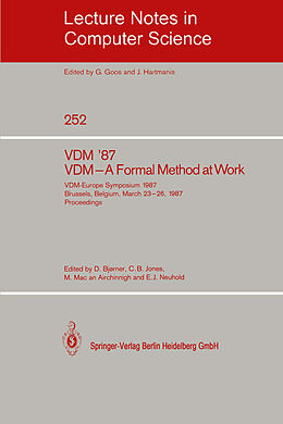 Kartonierter Einband VDM '87. VDM - A Formal Method at Work von 