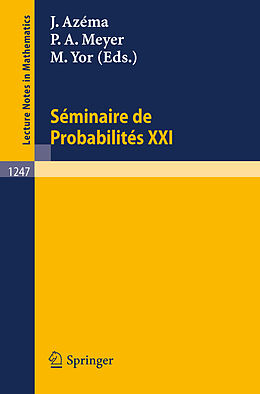 Couverture cartonnée Seminaire de Probabilites XXI de 