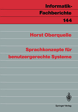 Kartonierter Einband Sprachkonzepte für benutzergerechte Systeme von Horst Oberquelle