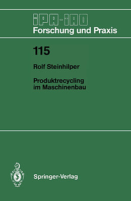 Kartonierter Einband Produktrecycling im Maschinenbau von Rolf Steinhilper