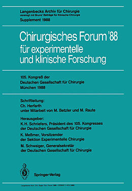 Kartonierter Einband 105. Kongreß der Deutschen Gesellschaft für Chirurgie München, 6.9. April 1988 von 
