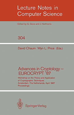 Kartonierter Einband Advances in Cryptology   EUROCRYPT '87 von 