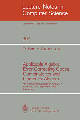 Kartonierter Einband Applicable Algebra, Error-Correcting Codes, Combinatorics and Computer Algebra von 