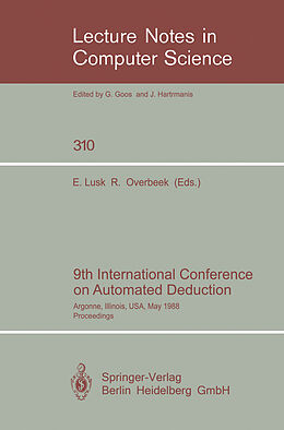 Kartonierter Einband 9th International Conference on Automated Deduction von 