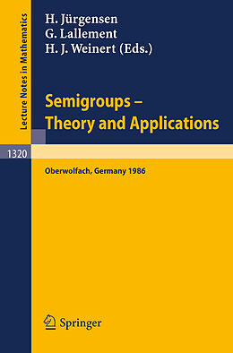 Couverture cartonnée Semigroups. Theory and Applications de 
