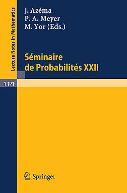 Kartonierter Einband Seminaire de Probabilites XXII von 