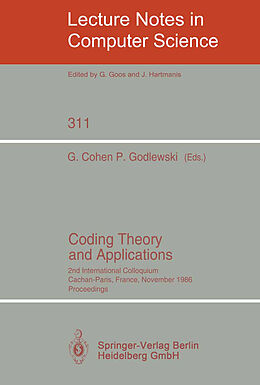 Kartonierter Einband Coding Theory and Applications von 