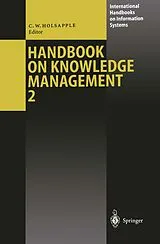 Kartonierter Einband Handbook on Knowledge Management 2 von