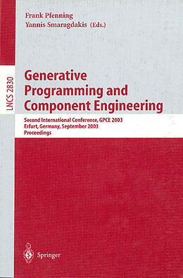 Couverture cartonnée Generative Programming and Component Engineering de 