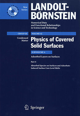 Set mit div. Artikeln (Set) Adsorbed Species on Surfaces and Adsorbate-Induced Surface Core Level Shifts von 