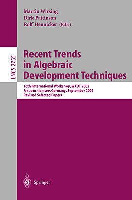 Kartonierter Einband Recent Trends in Algebraic Development Techniques von 