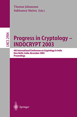 Kartonierter Einband Progress in Cryptology -- INDOCRYPT 2003 von 