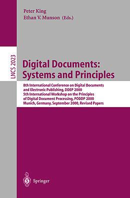 Couverture cartonnée Digital Documents: Systems and Principles de 