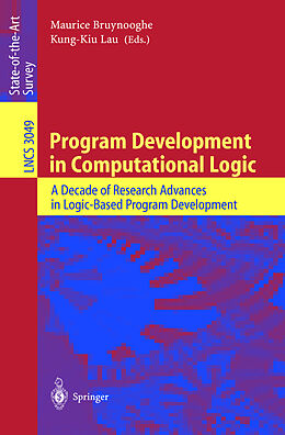 Kartonierter Einband Program Development in Computational Logic von 