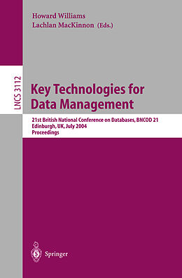 Couverture cartonnée Key Technologies for Data Management de 