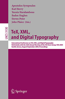 Kartonierter Einband TeX, XML, and Digital Typography von 