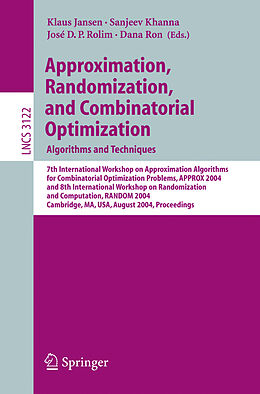 Kartonierter Einband Approximation, Randomization and Combinatorial Optimization. Algorithms and Techniques von 