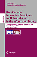 Couverture cartonnée User-Centered Interaction Paradigms for Universal Access in the Information Society de 