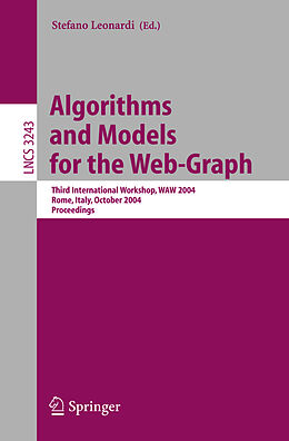 Kartonierter Einband Algorithms and Models for the Web-Graph von 