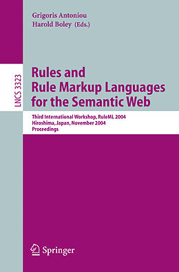 Couverture cartonnée Rules and Rule Markup Languages for the Semantic Web de 