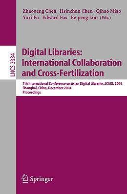 Couverture cartonnée Digital Libraries: International Collaboration and Cross-Fertilization de 