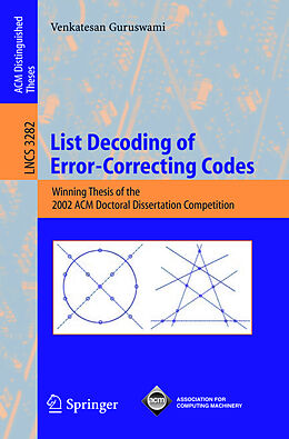 Kartonierter Einband List Decoding of Error-Correcting Codes von Venkatesan Guruswami
