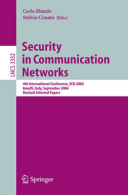 Couverture cartonnée Security in Communication Networks de 